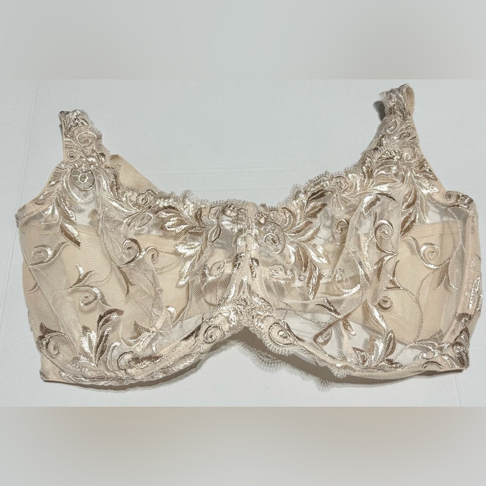 Soma sensuous unlined Lace Embroidered underwire Bra - Soft Cream size 34G EUC